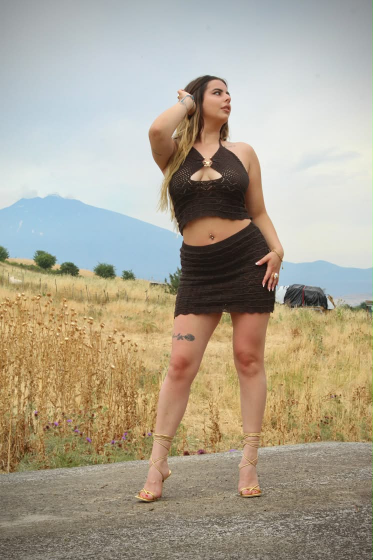 Set crochet marrone